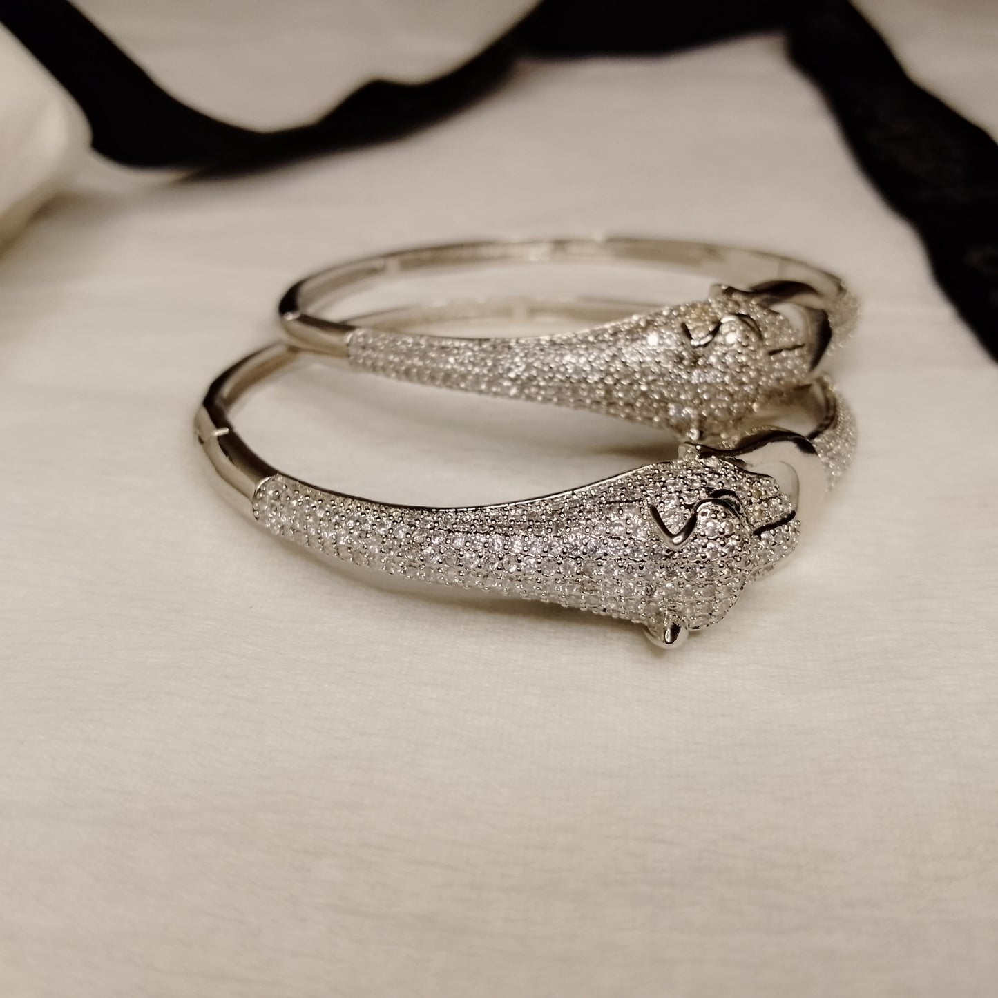 Pair of 2 Zarcoon silver snake style Kara/bangles