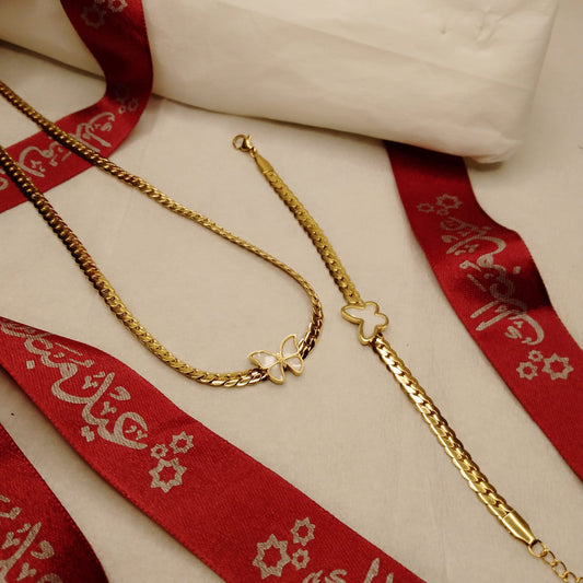 Butterfly Necklace and Bracelet Set