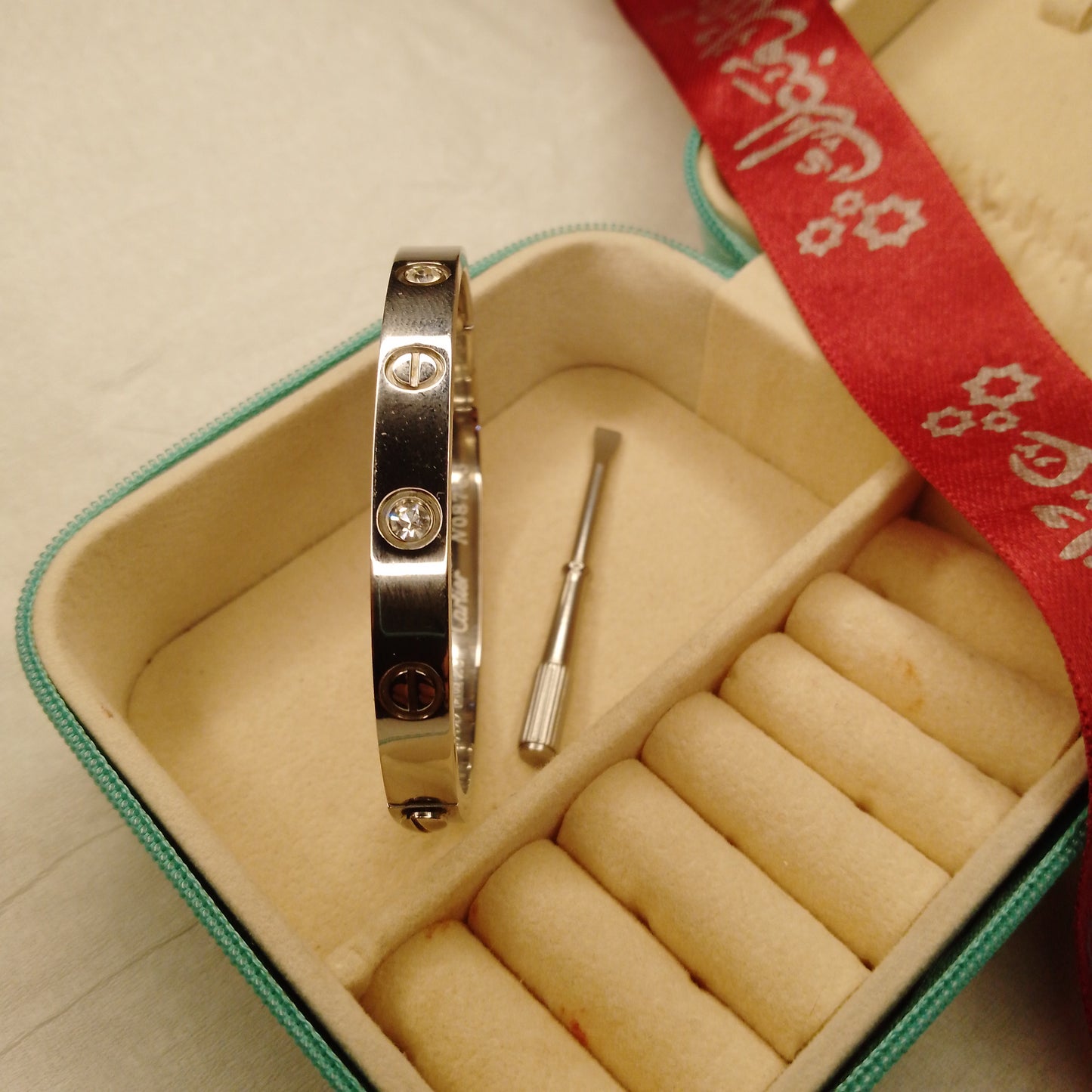 Silver Cartier Handcuff with screw driver