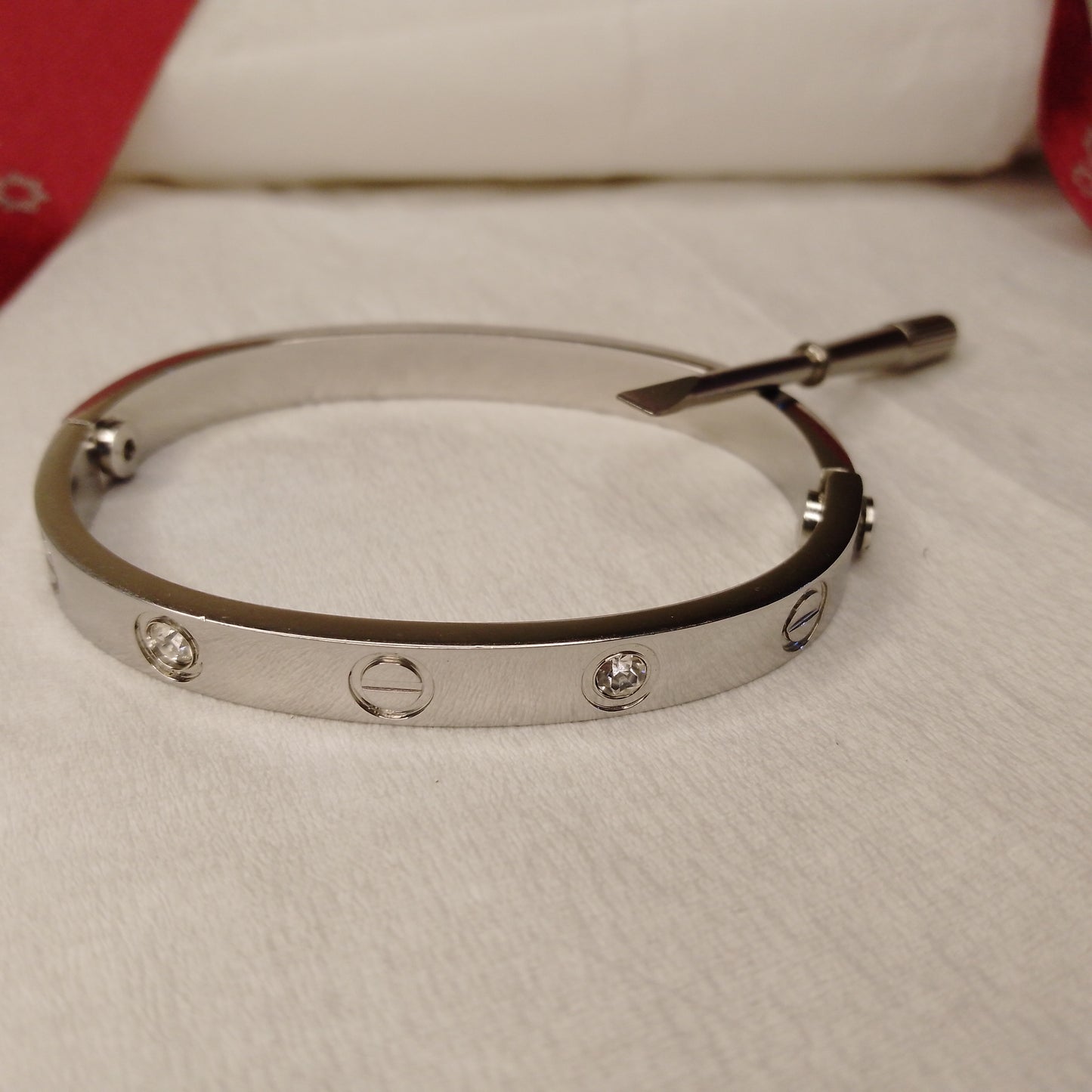 Silver Cartier Handcuff with screw driver