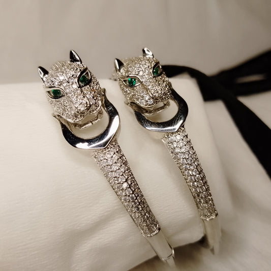 Pair of 2 Zarcoon silver snake style Kara/bangles